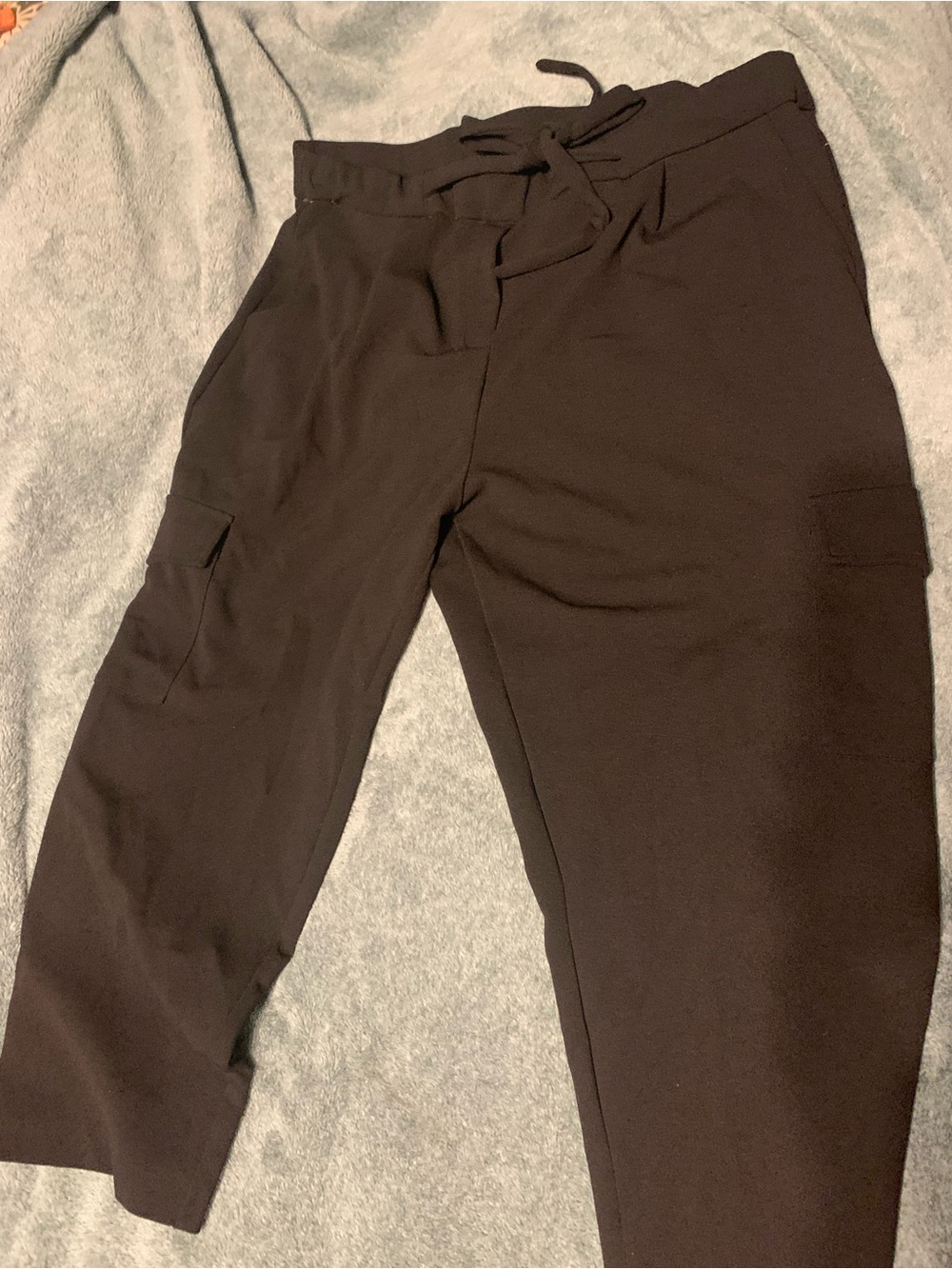 Black Drawstring Cargo classic Pants